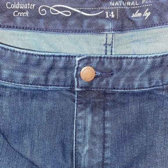 COLDWATER CREEK WOMENS “NATURAL FIT” SLIM LEG JEAN SIZE 14 MINT - Picture 3 of 3